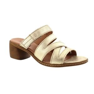 Josef Seibel Juna 04 Strappy Gold Block Heel Sandal, 7.5
